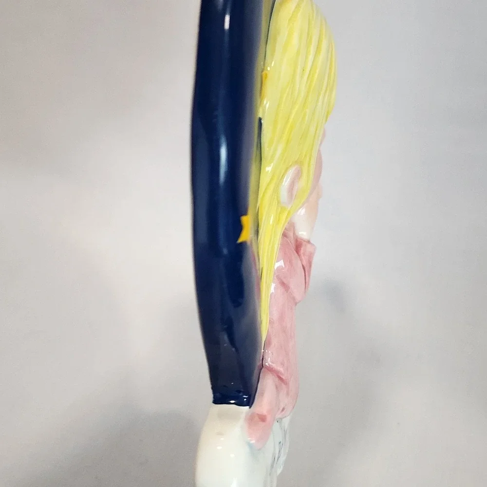 VTG‎ Schmid Marty Links God Bless Me Ceramic Wall Plaque Heart Praying Girl 1992